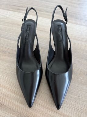 Tony Bianco Baz Sling Back in Black Hi Shine